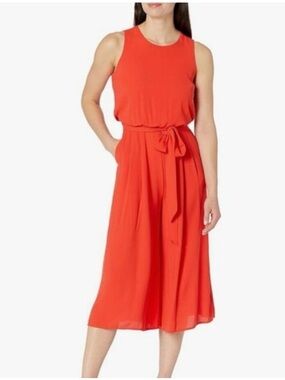 Vince Camuto blouson wide leg cropped jumpsuit sleeveless women's midi length